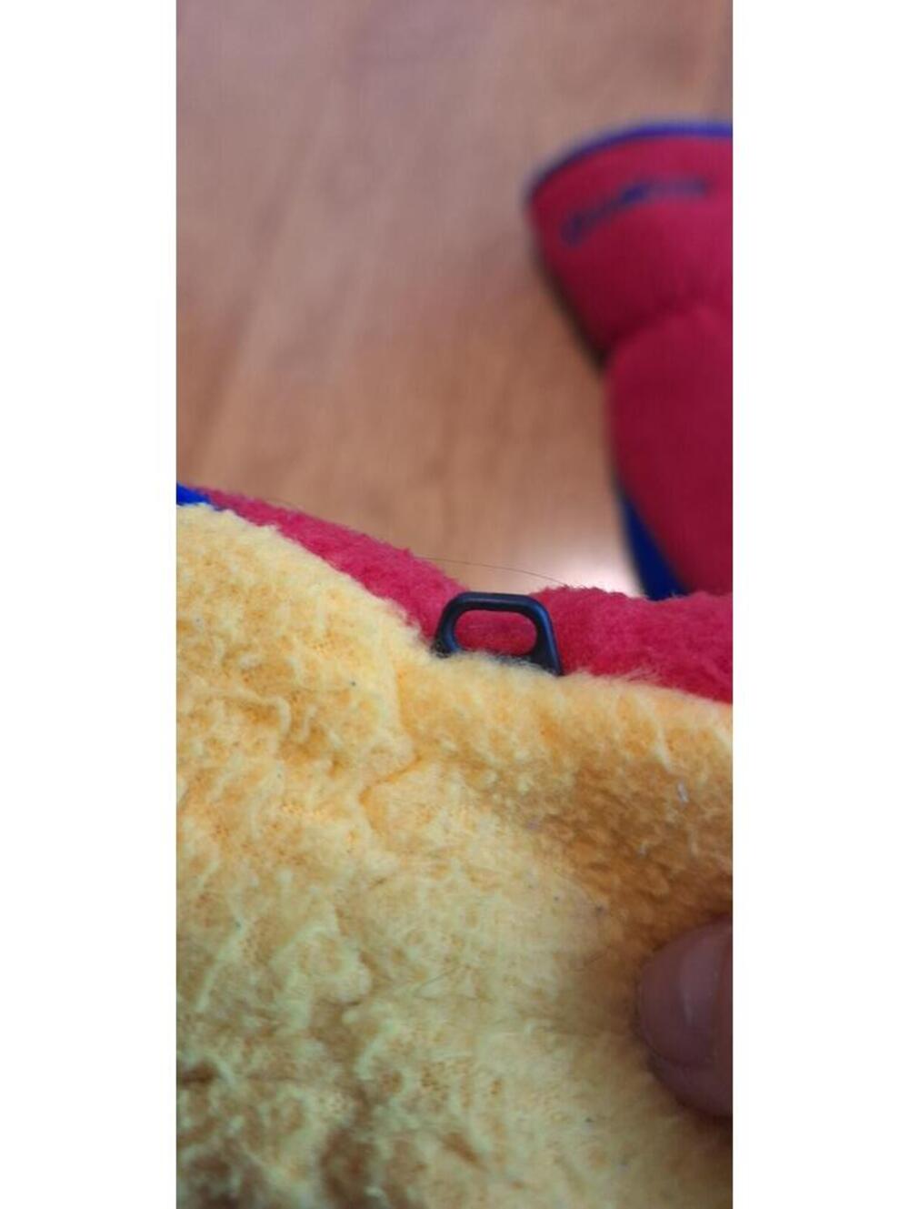 Vtg OshKosh B'Gosh Fleece Youth Mittens Red/Yellow/Blue Colorblock Hook/loop - Picture 7 of 9